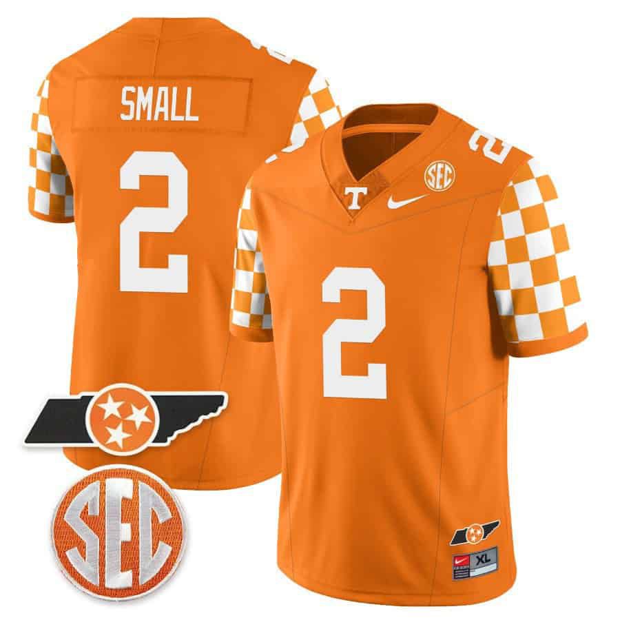 Men Tennessee Volunteers #2 Small Orange 2024 Nike Checkerboard & Alternate NCAA Jersey->indianapolis colts->NFL Jersey